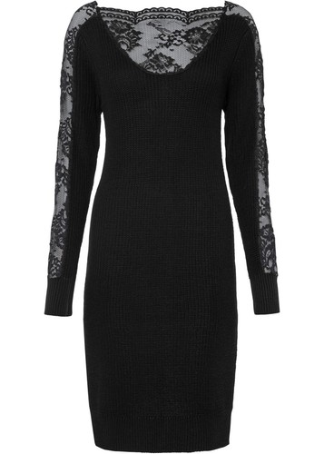 Strickkleid spitzeneinsatz - spitzeneinsatz, gr