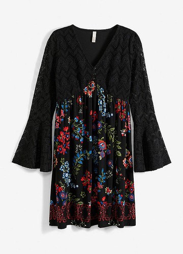 Neu jerseykleid mit spitzentop - neu,