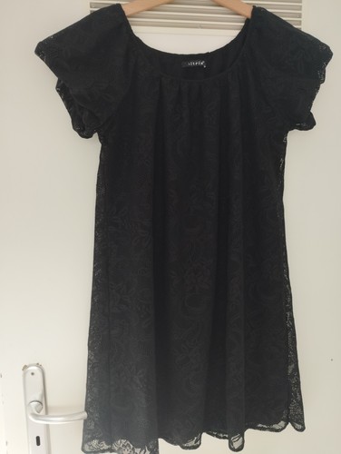 Damen minikleid schwarz - schwarz, spitze