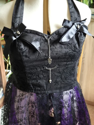 Damen minikleid schwarz - damen, schwarz/lila