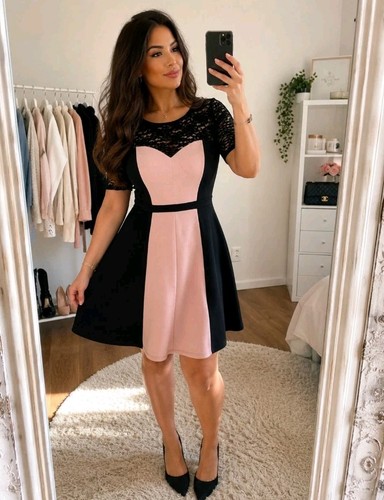 Schwarzes kleid spitze - schwarzes, &