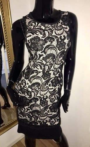 Dress kleid schwarz weiß - h&m,