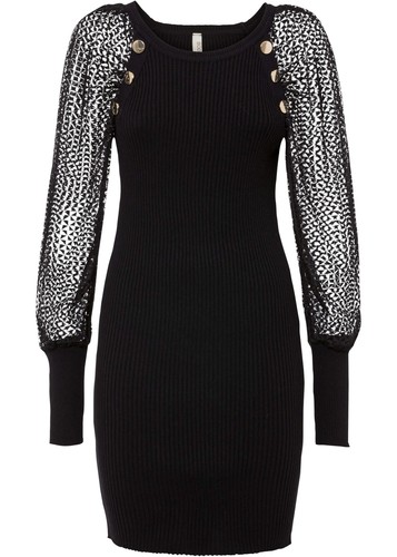 Elegantes strickkleid mit - elegantes,