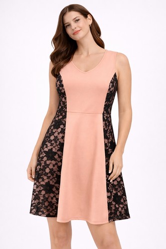 Etuikleid mit floralen spitzen - mit,